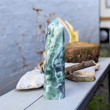 Load image into Gallery viewer, Stor fjer fluorit tårn