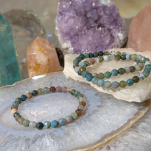 Indlæs billede til gallerivisning Facet slebet fancy jaspis armbånd med 6mm perler