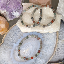 Indlæs billede til gallerivisning Armbånd i heliotrop med 6mm perler