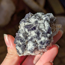 Indlæs billede til gallerivisning Colorshift fluorit med kvarts