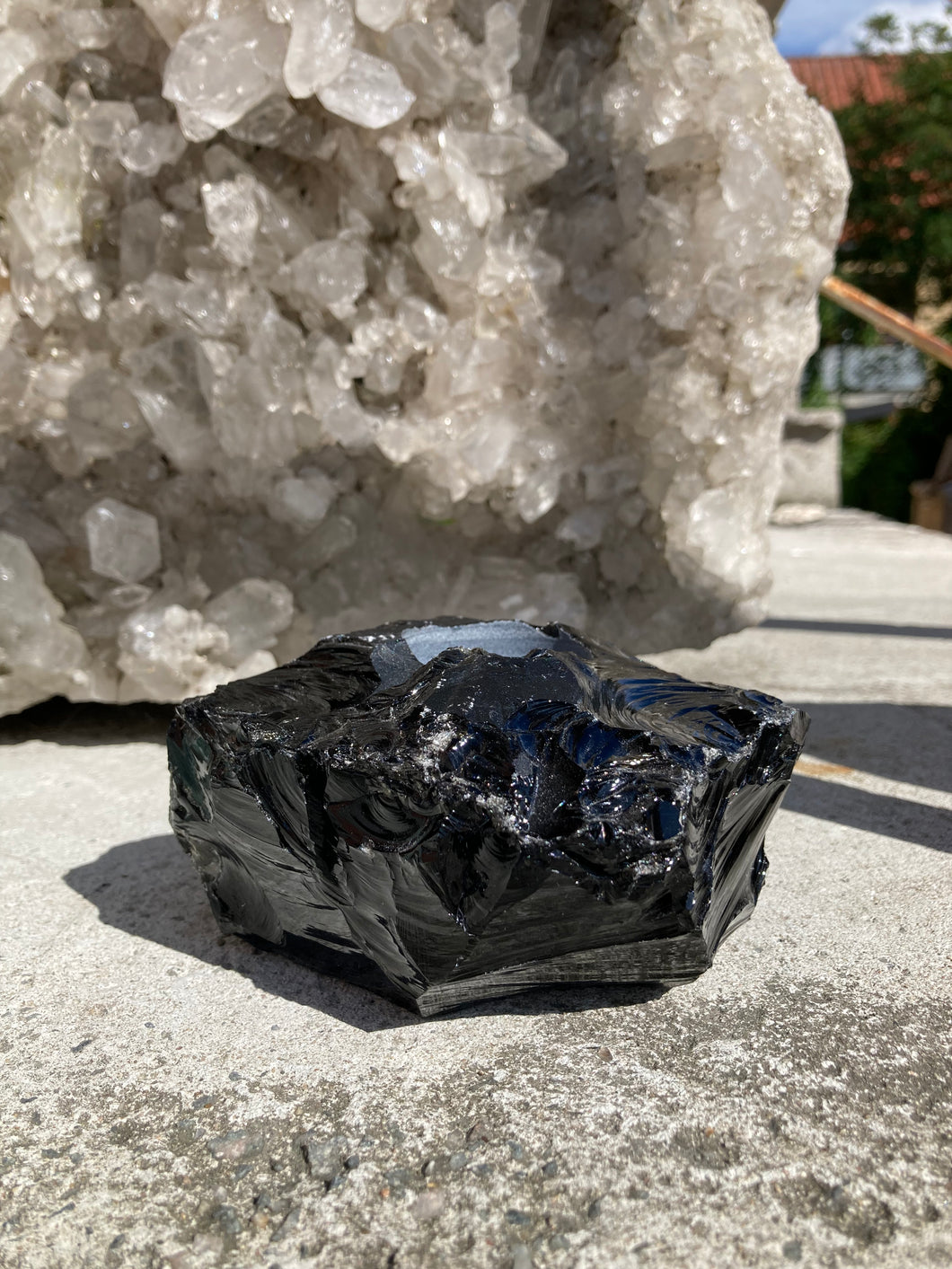 Sort Obsidian Fyrfadsstage